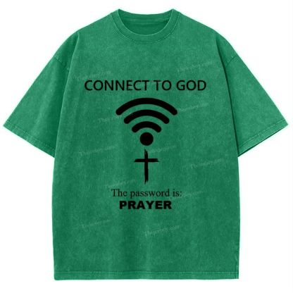 Connect To God The Password Is Prayer Snowflake Vintage Washed T-Shirt