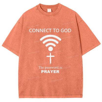 Connect To God The Password Is Prayer Snowflake Vintage Washed T-Shirt