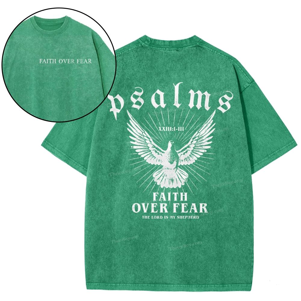 Faith Over Fear Christian Snowflake Vintage Washed T-Shirt