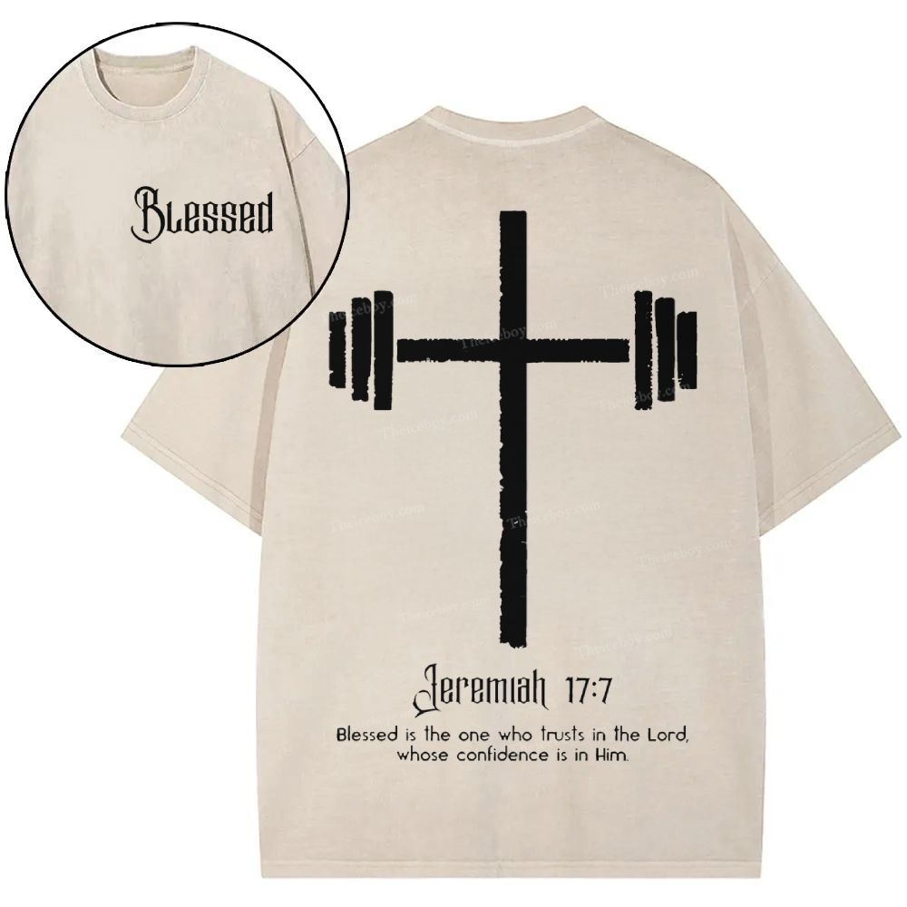 Blessed Is One Who Trusts In The Lord Christian Snowflake Vintage Washed T-Shirt
