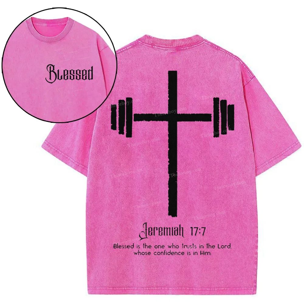 Blessed Is One Who Trusts In The Lord Christian Snowflake Vintage Washed T-Shirt