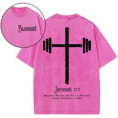 Blessed Is One Who Trusts In The Lord Christian Snowflake Vintage Washed T-Shirt