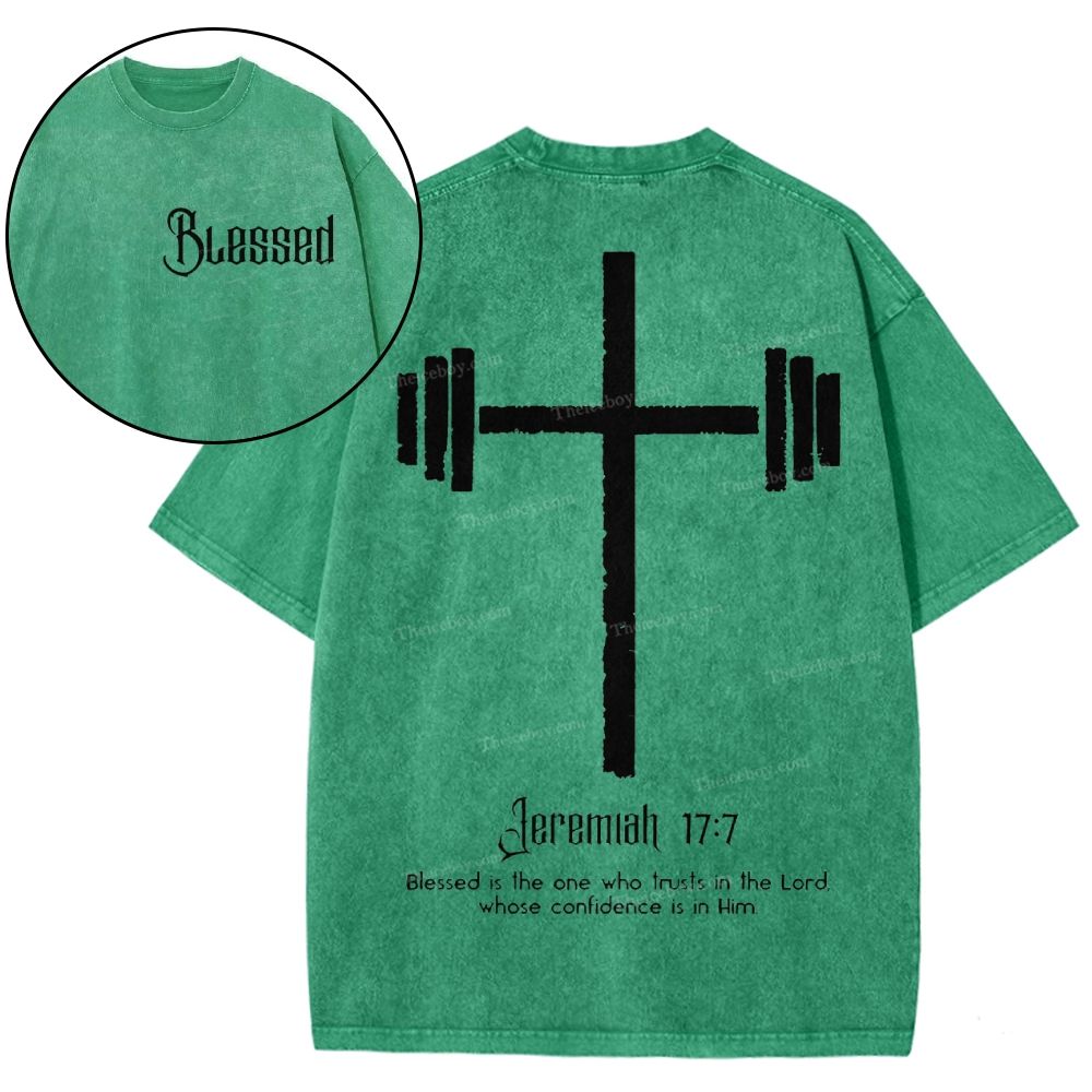 Blessed Is One Who Trusts In The Lord Christian Snowflake Vintage Washed T-Shirt