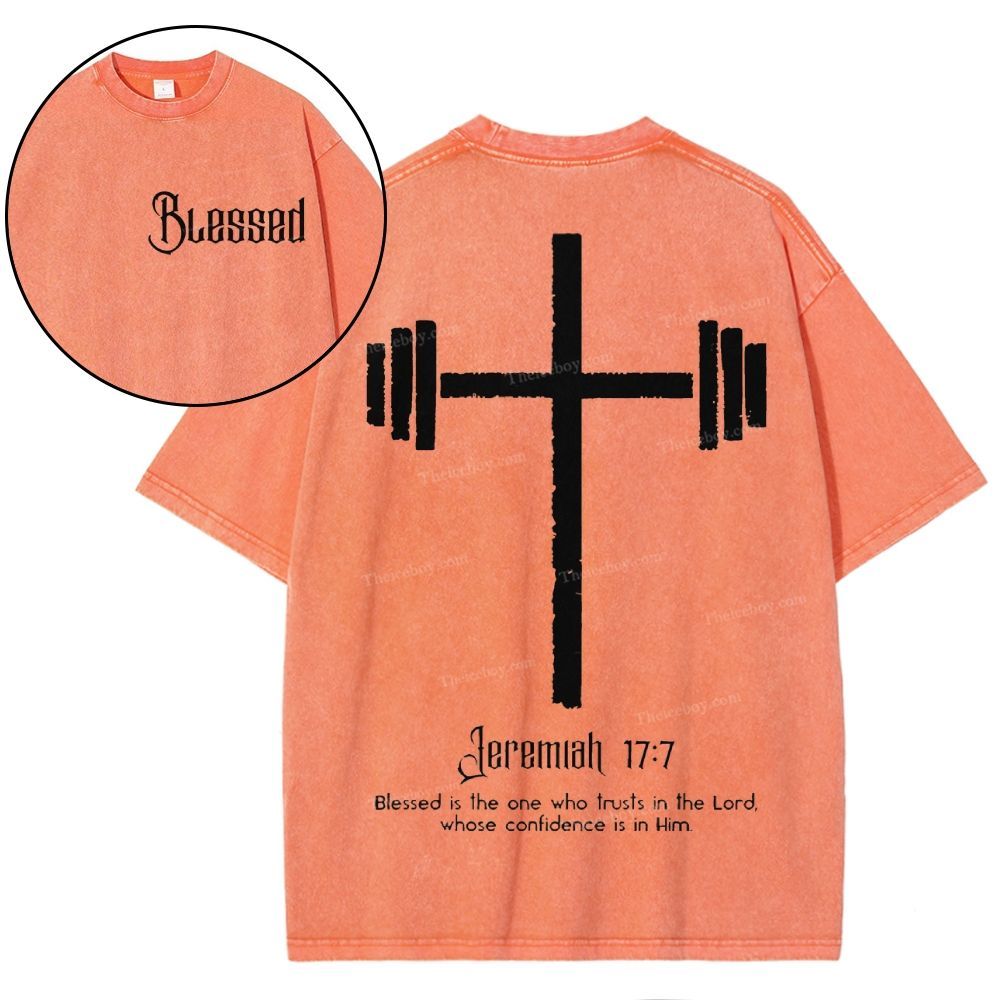 Blessed Is One Who Trusts In The Lord Christian Snowflake Vintage Washed T-Shirt