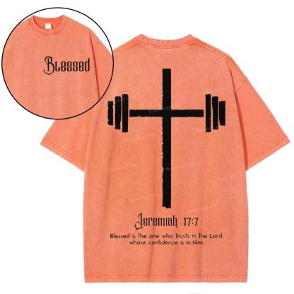 Blessed Is One Who Trusts In The Lord Christian Snowflake Vintage Washed T-Shirt