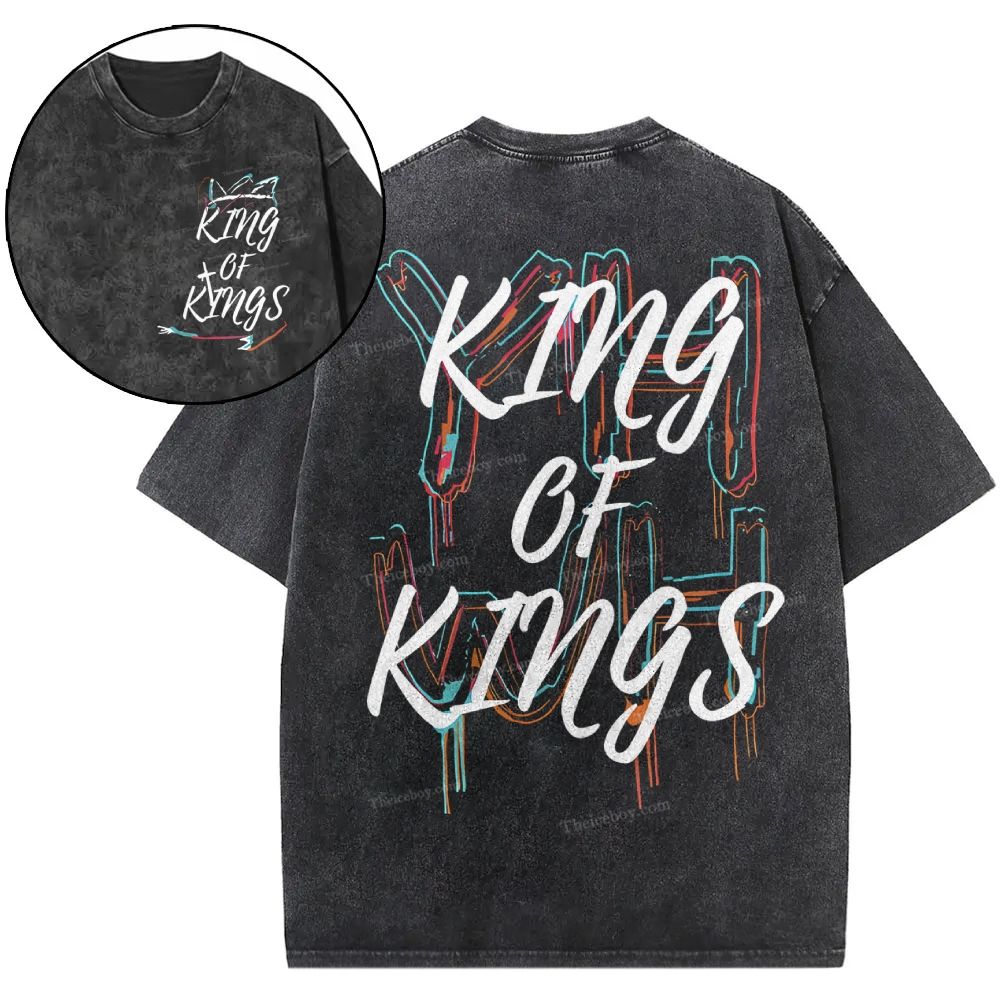 YHWH King Of Kings Christian Snowflake Vintage Washed T-Shirt