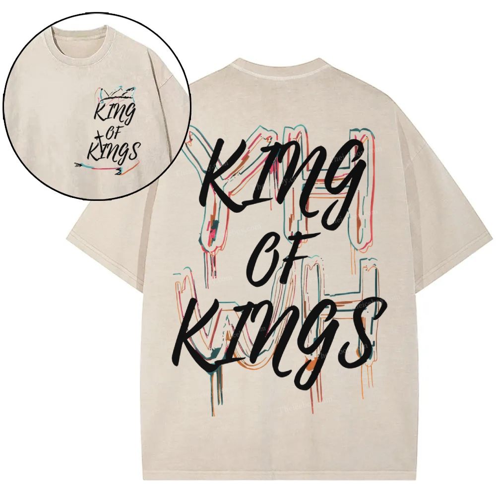 YHWH King Of Kings Christian Snowflake Vintage Washed T-Shirt
