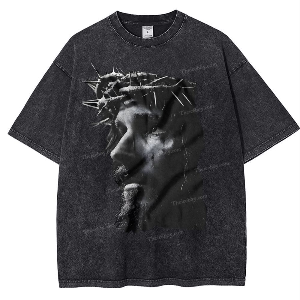Holy Jesus Snowflake Vintage Washed T-Shirt