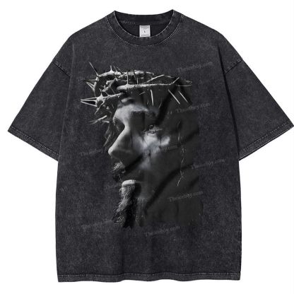 Holy Jesus Snowflake Vintage Washed T-Shirt
