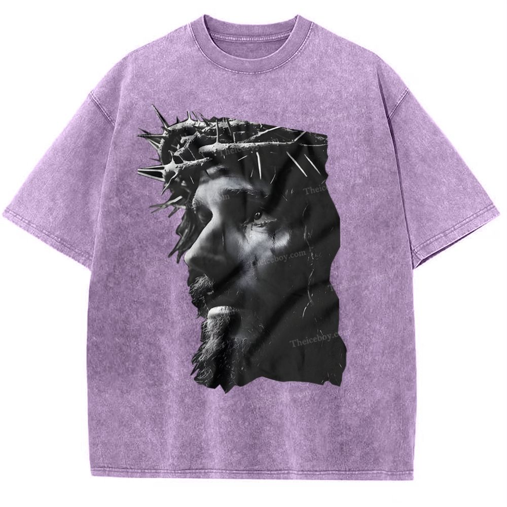 Holy Jesus Snowflake Vintage Washed T-Shirt