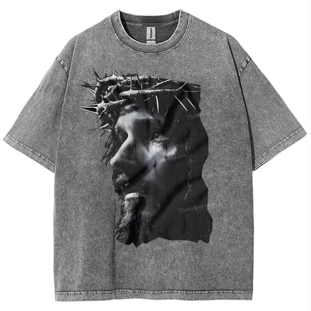 Holy Jesus Snowflake Vintage Washed T-Shirt