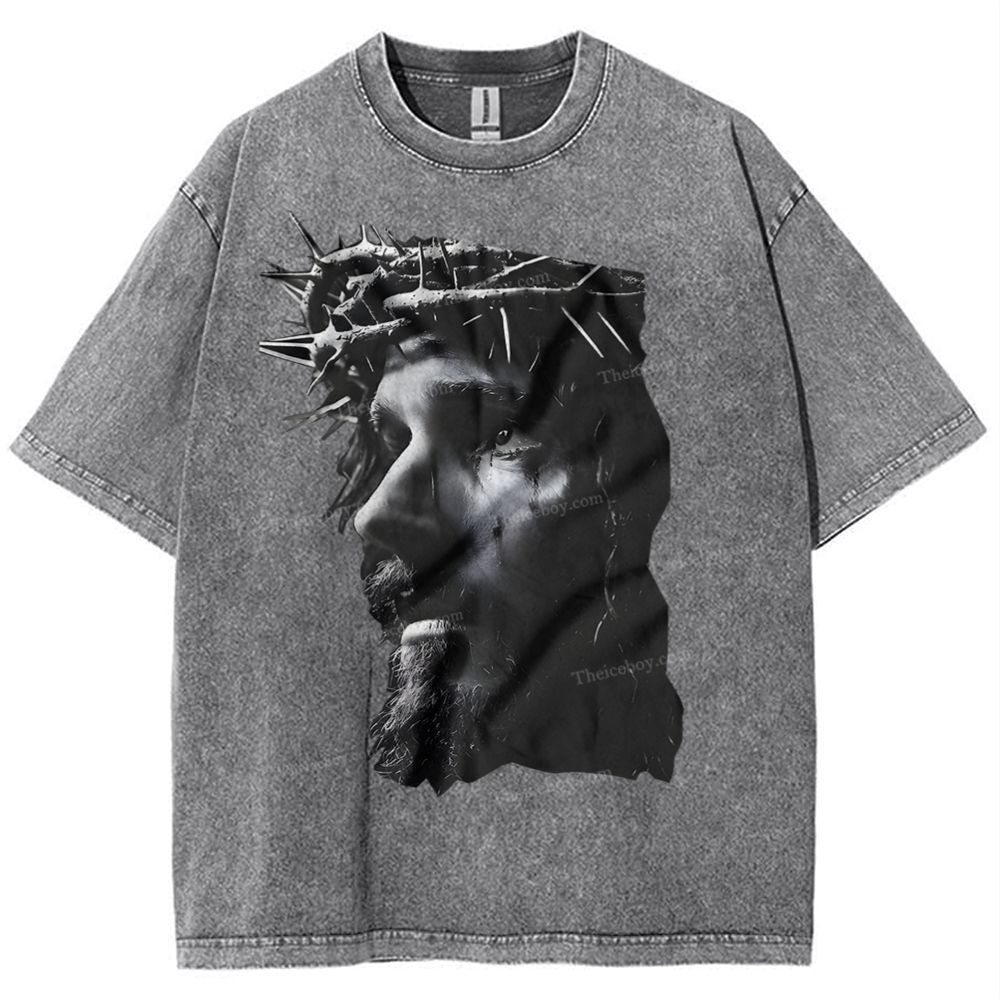 Holy Jesus Snowflake Vintage Washed T-Shirt