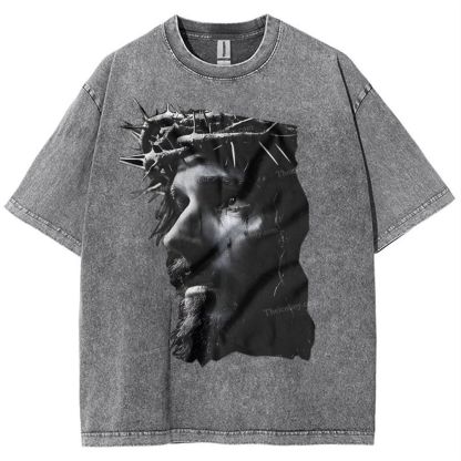 Holy Jesus Snowflake Vintage Washed T-Shirt