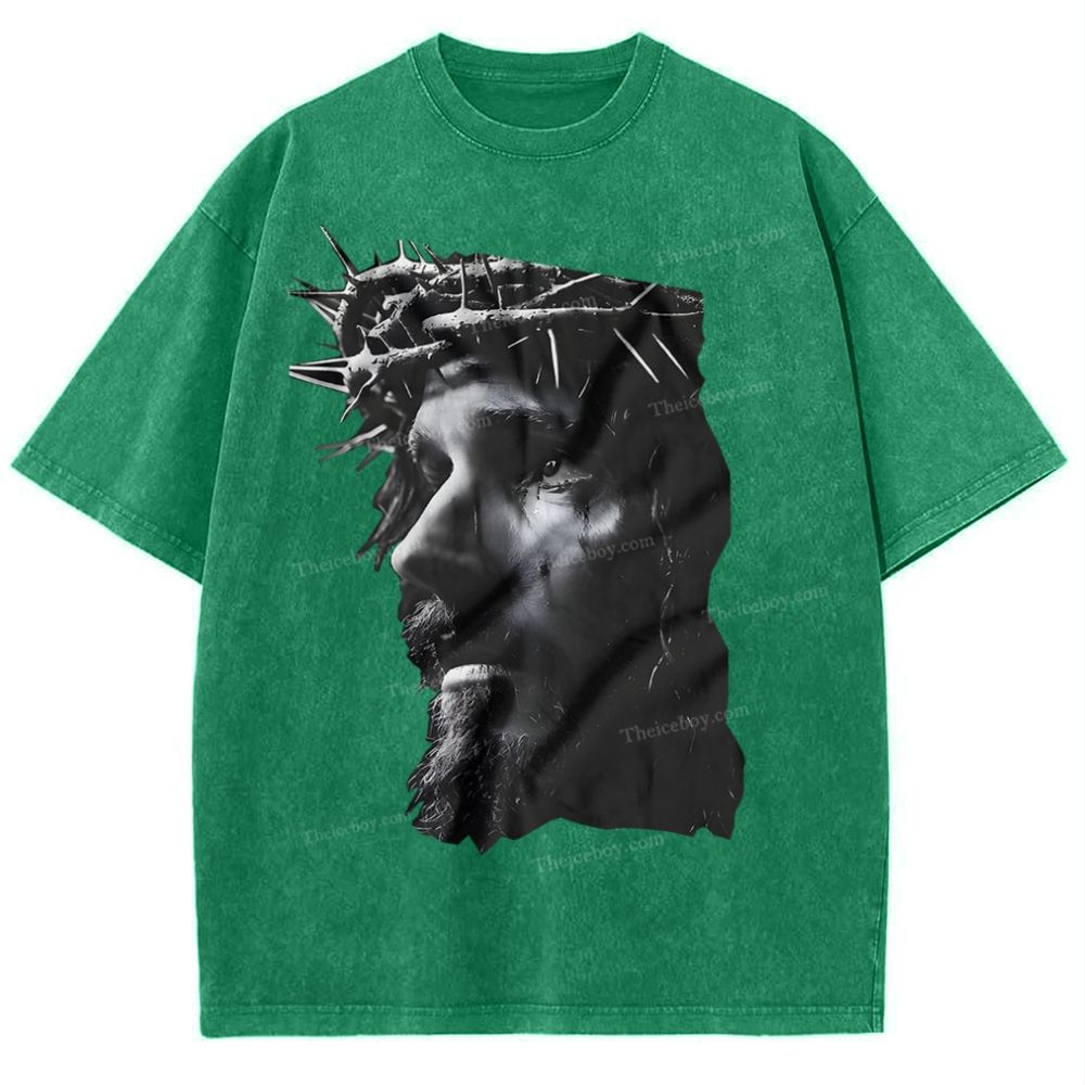 Holy Jesus Snowflake Vintage Washed T-Shirt