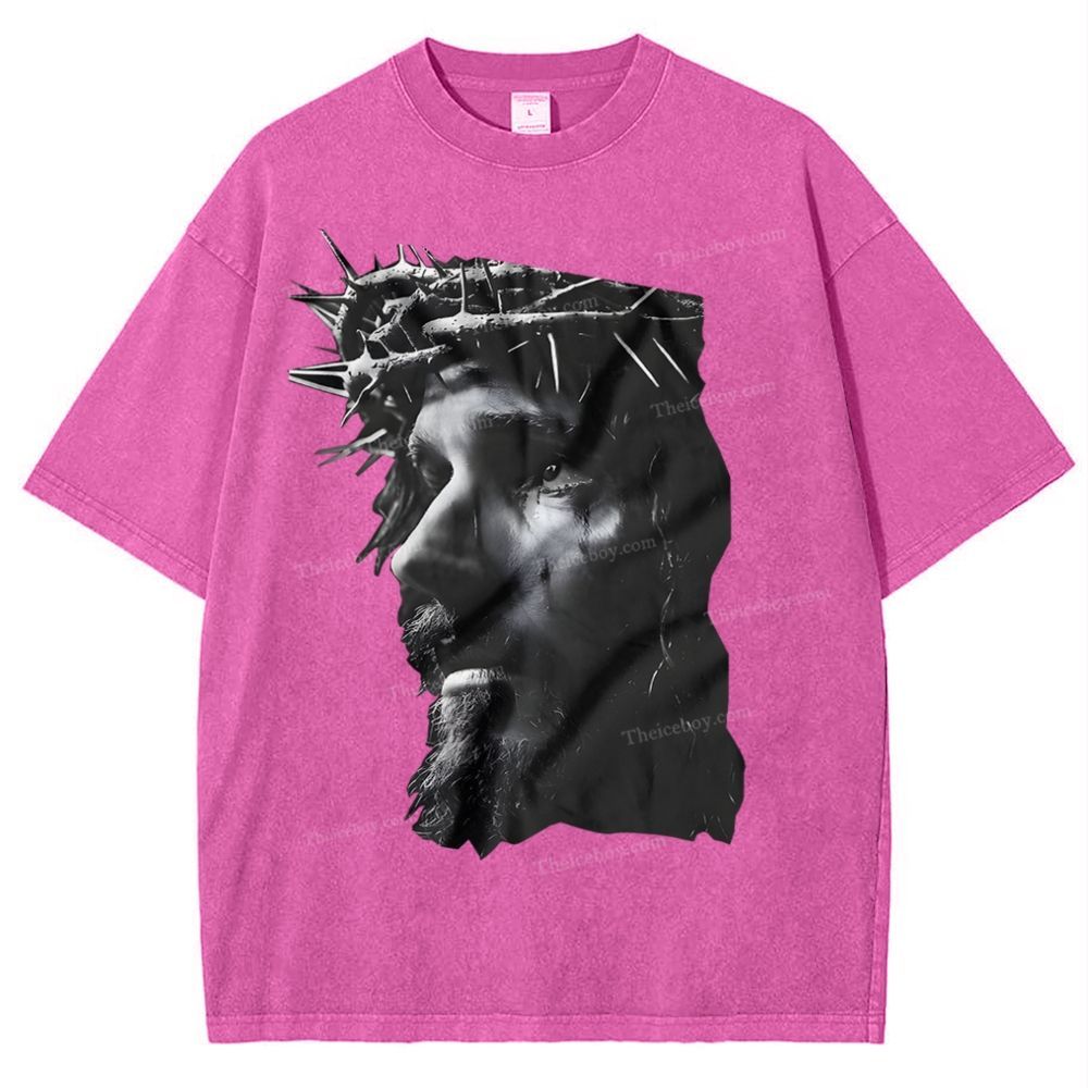Holy Jesus Snowflake Vintage Washed T-Shirt