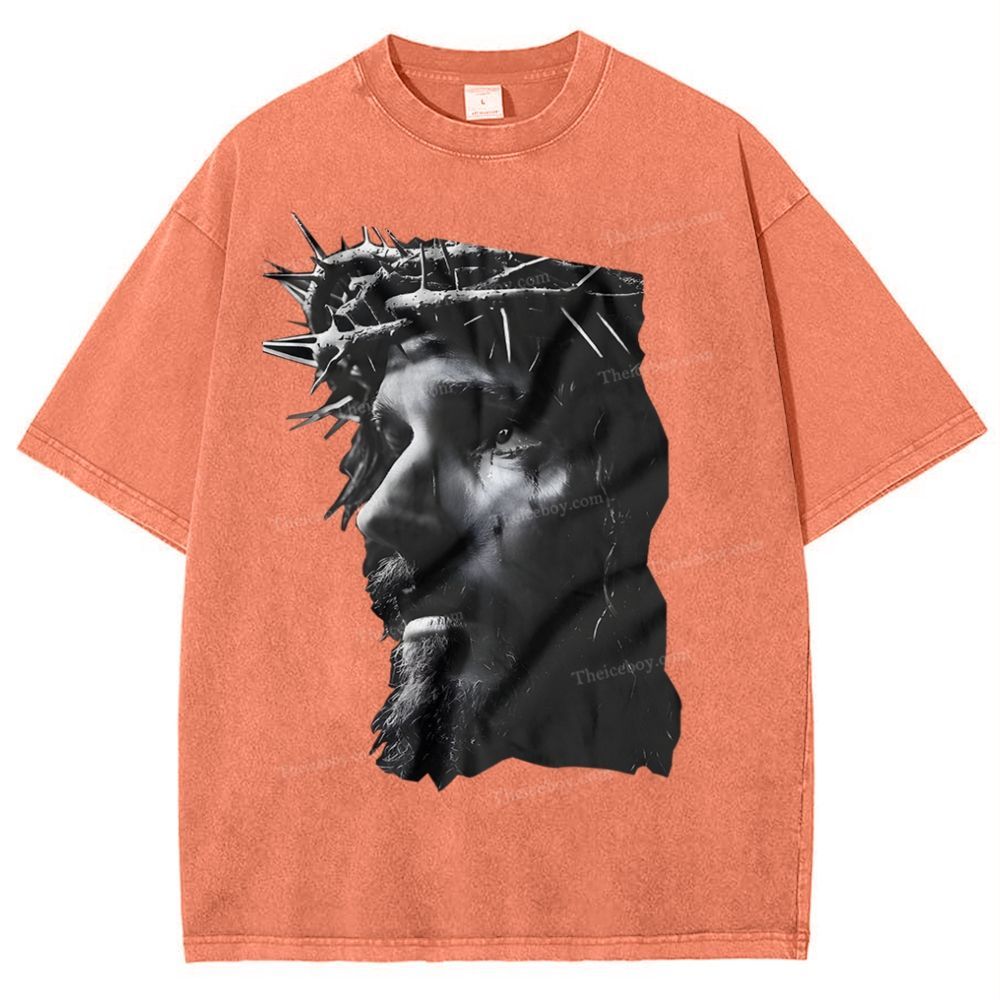 Holy Jesus Snowflake Vintage Washed T-Shirt