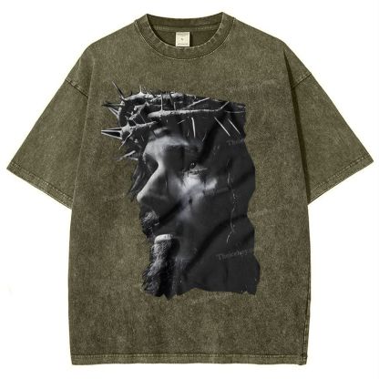 Holy Jesus Snowflake Vintage Washed T-Shirt