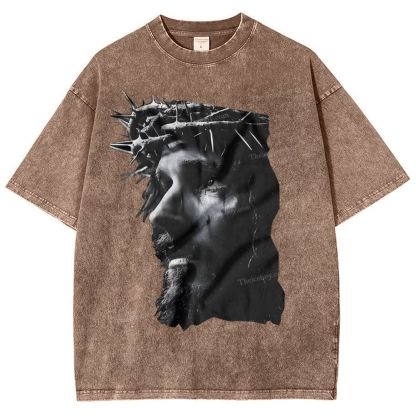 Holy Jesus Snowflake Vintage Washed T-Shirt