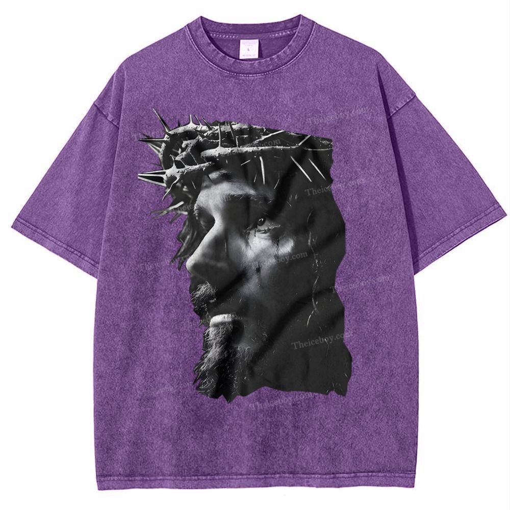 Holy Jesus Snowflake Vintage Washed T-Shirt