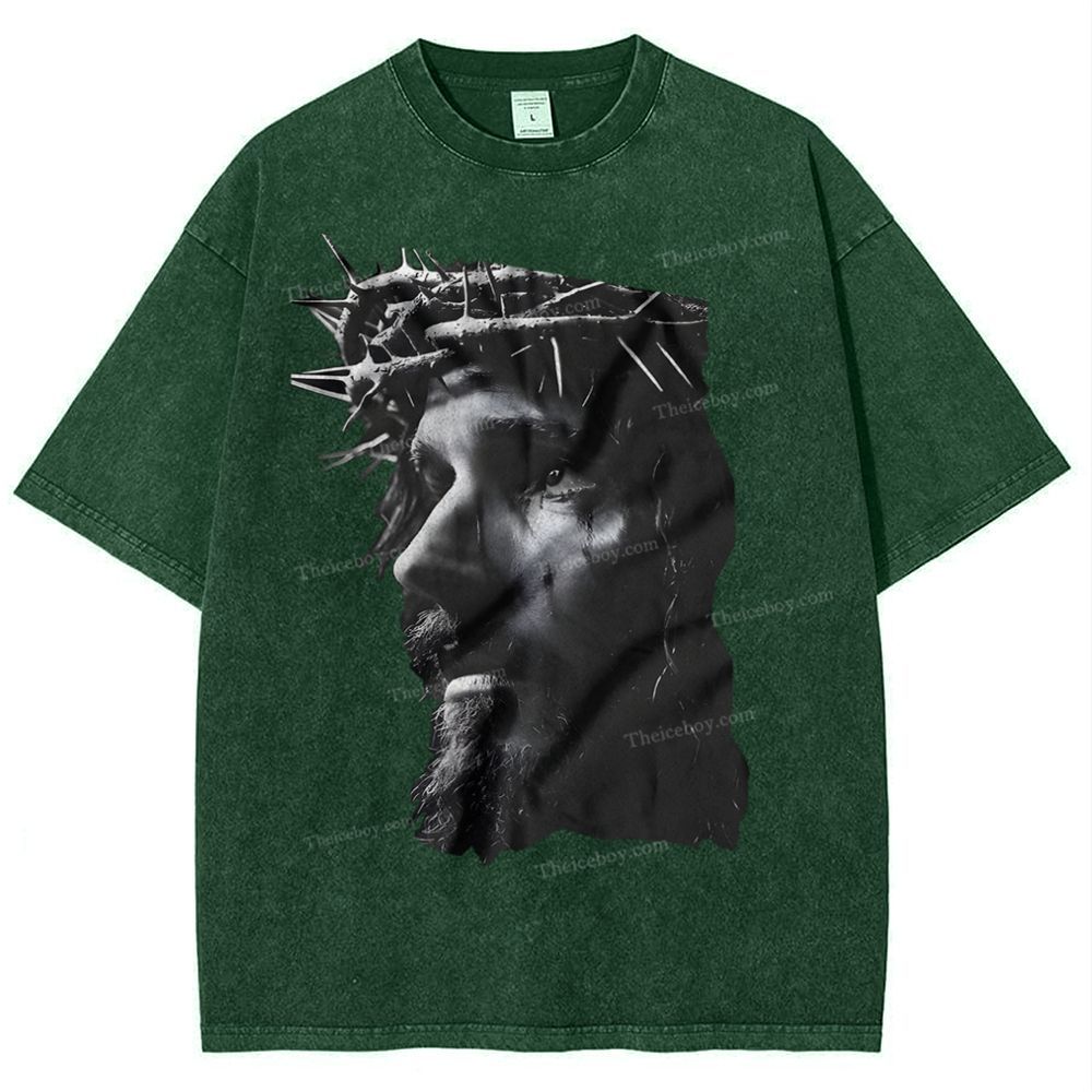 Holy Jesus Snowflake Vintage Washed T-Shirt