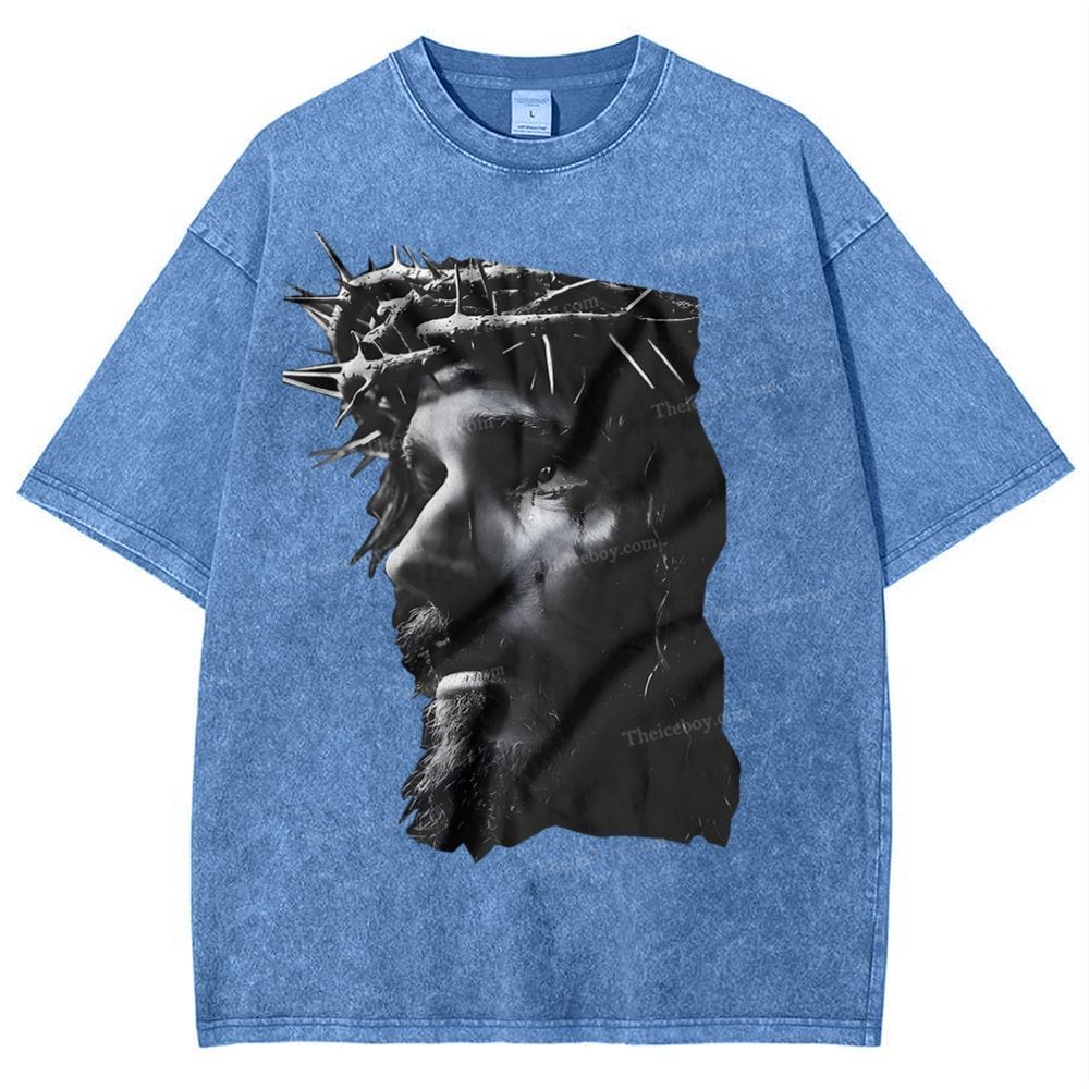 Holy Jesus Snowflake Vintage Washed T-Shirt