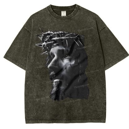 Holy Jesus Snowflake Vintage Washed T-Shirt