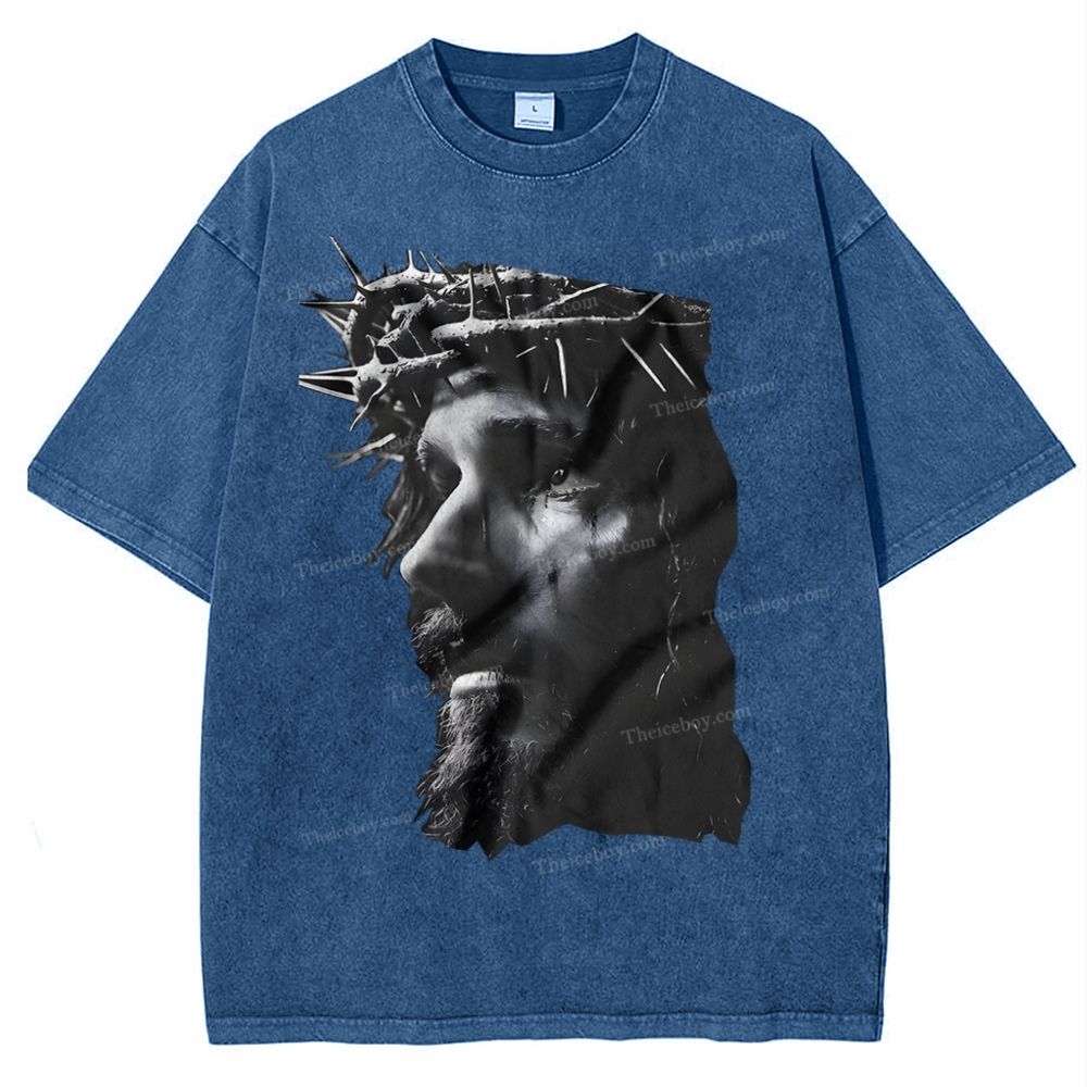 Holy Jesus Snowflake Vintage Washed T-Shirt