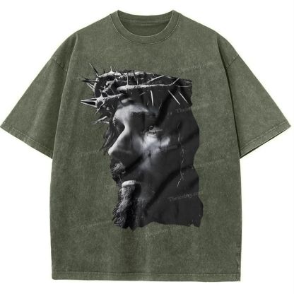 Holy Jesus Snowflake Vintage Washed T-Shirt