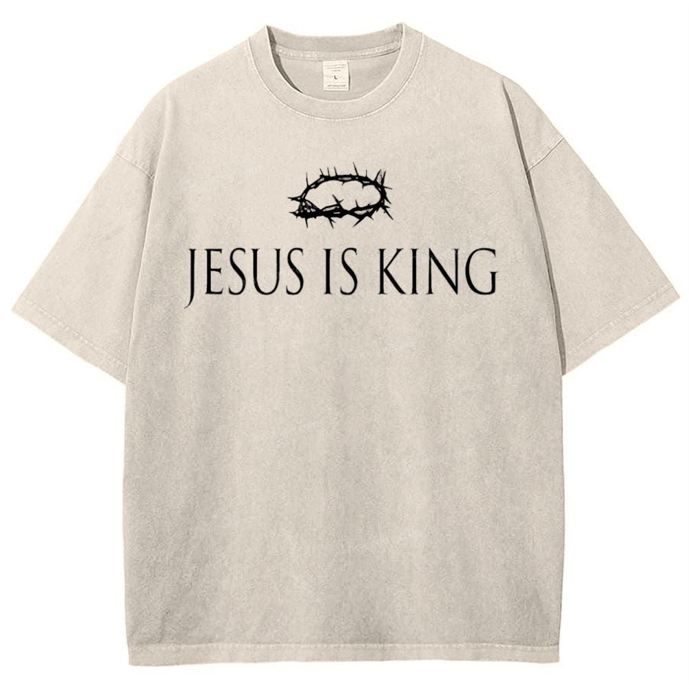 Jesus Is King Snowflake Vintage Washed T-Shirt