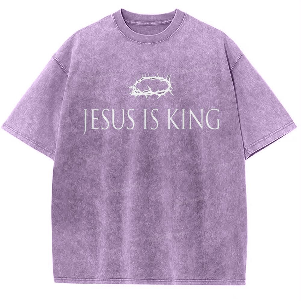 Jesus Is King Snowflake Vintage Washed T-Shirt