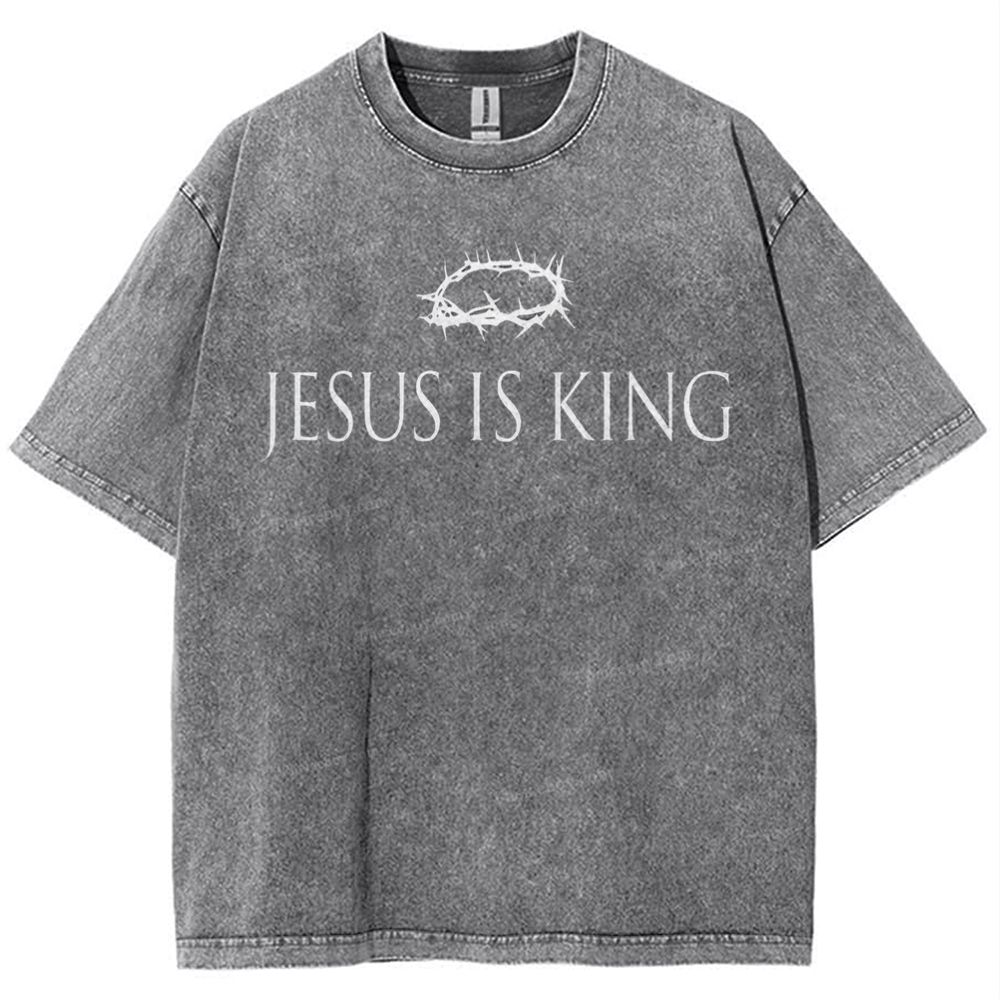 Jesus Is King Snowflake Vintage Washed T-Shirt
