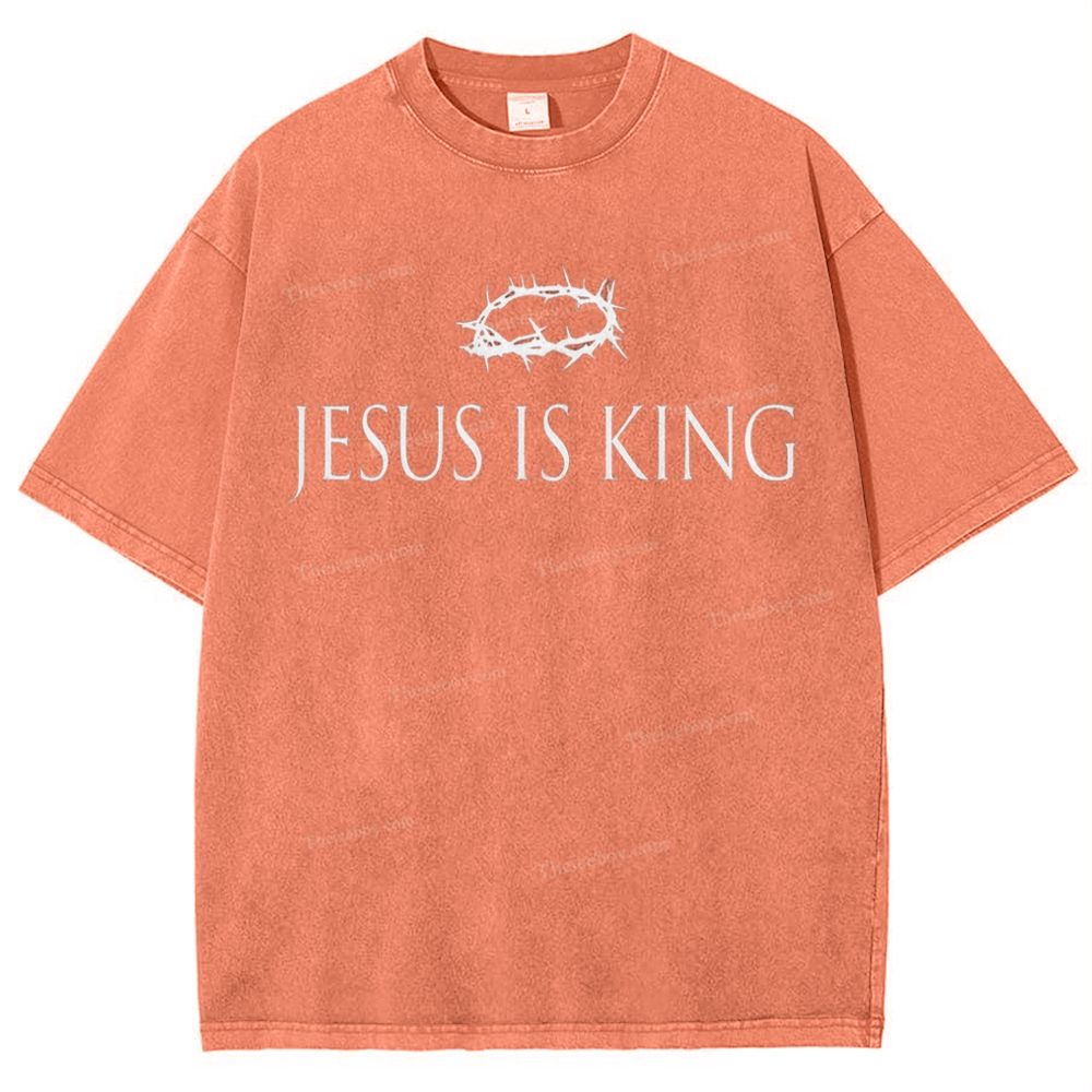 Jesus Is King Snowflake Vintage Washed T-Shirt