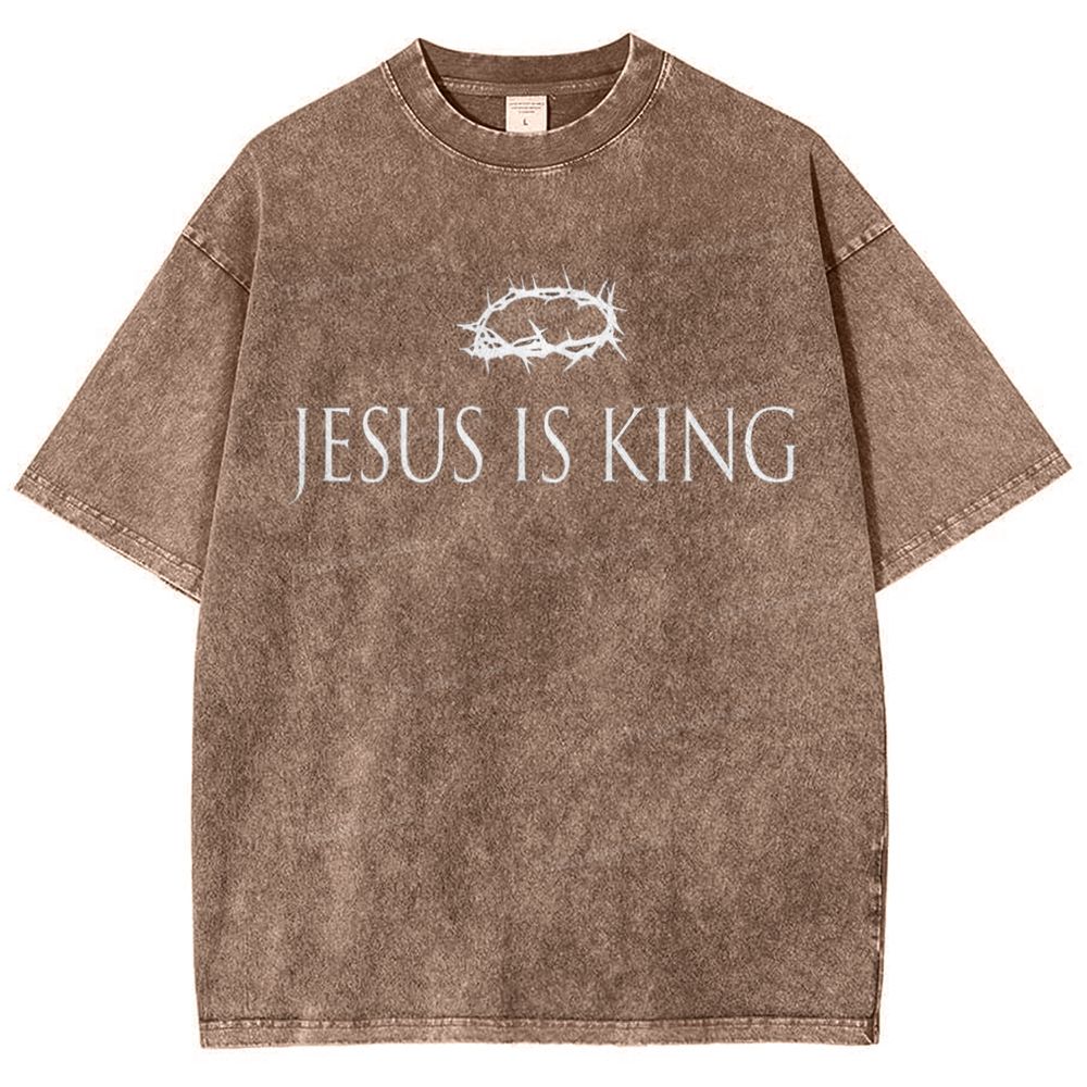 Jesus Is King Snowflake Vintage Washed T-Shirt
