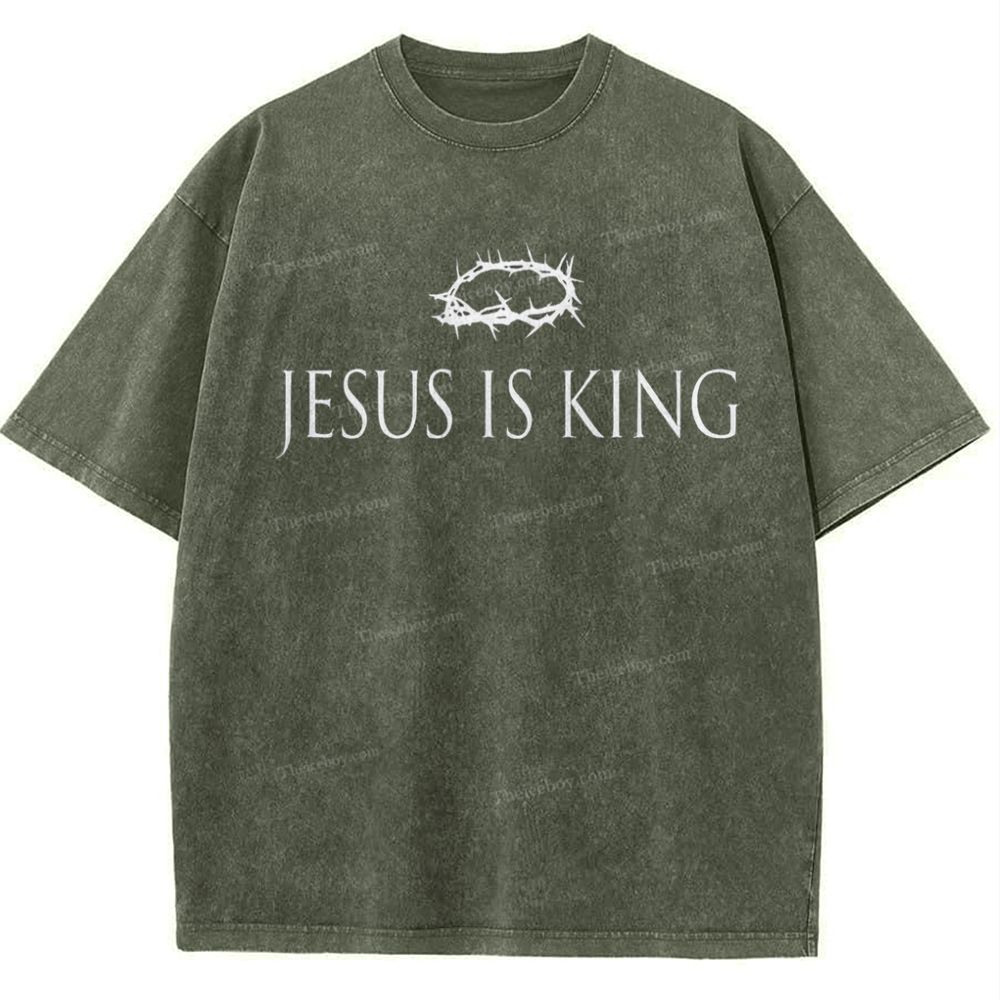 Jesus Is King Snowflake Vintage Washed T-Shirt