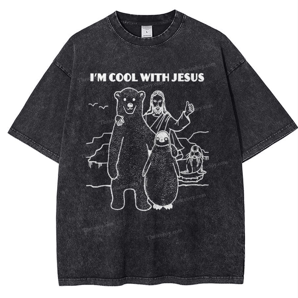 I'm Cool With Jesus Snowflake Vintage Washed T-Shirt