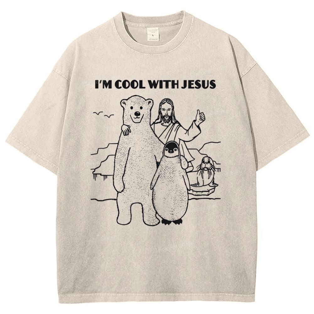 I'm Cool With Jesus Snowflake Vintage Washed T-Shirt