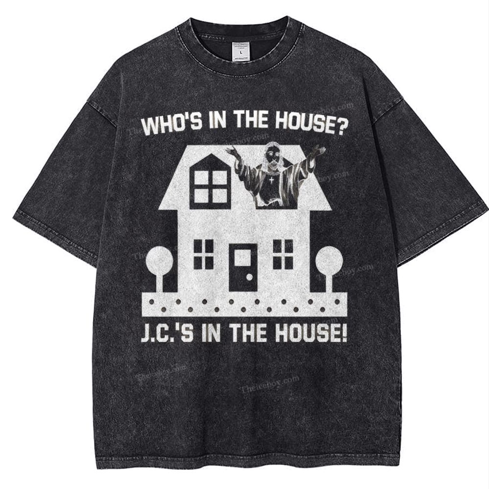 Who's In The House Snowflake Vintage Washed T-Shirt