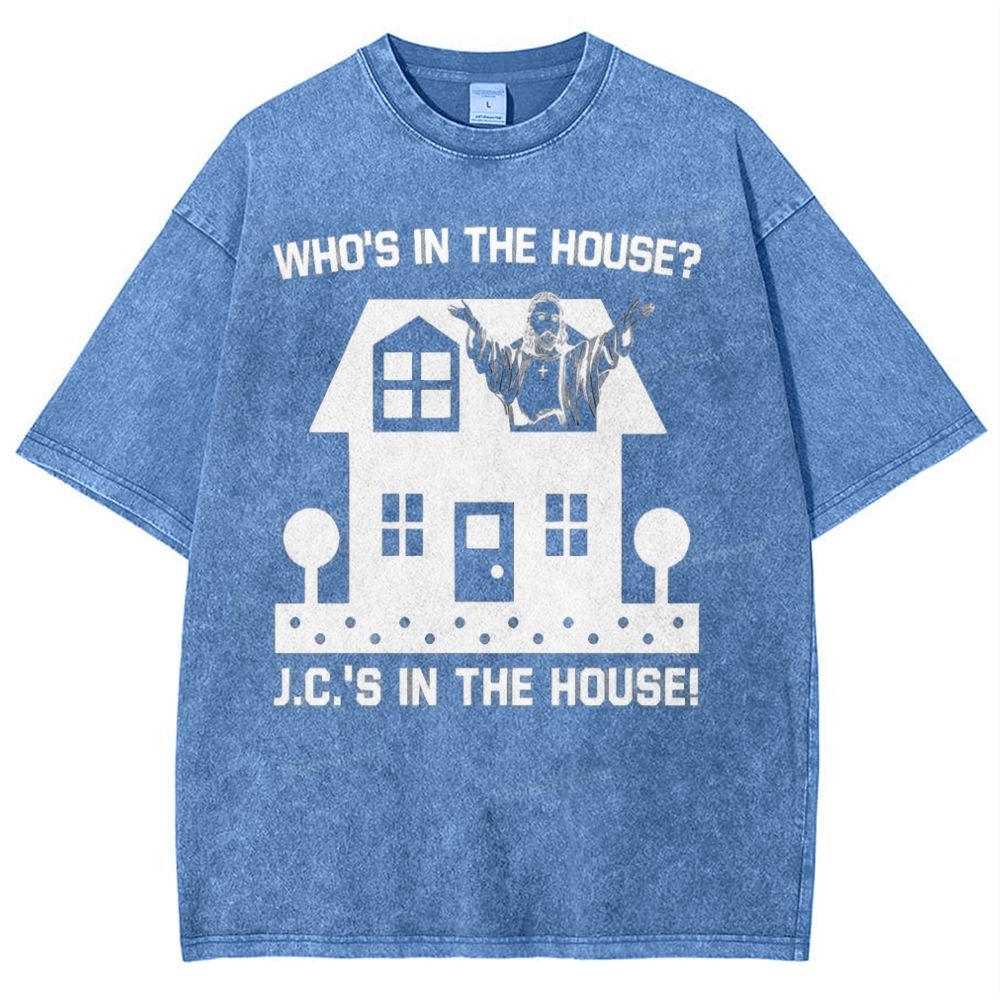 Who's In The House Snowflake Vintage Washed T-Shirt