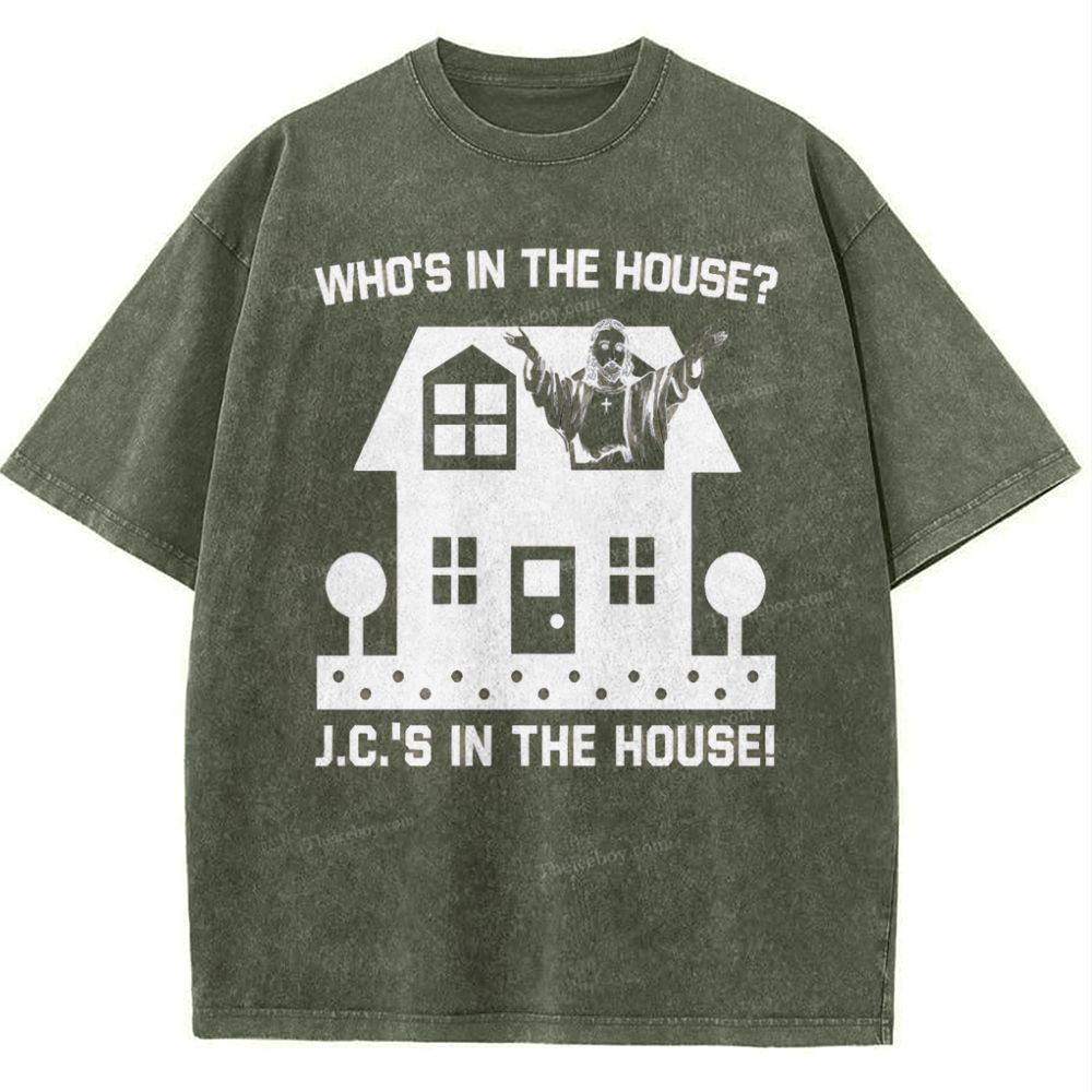 Who's In The House Snowflake Vintage Washed T-Shirt