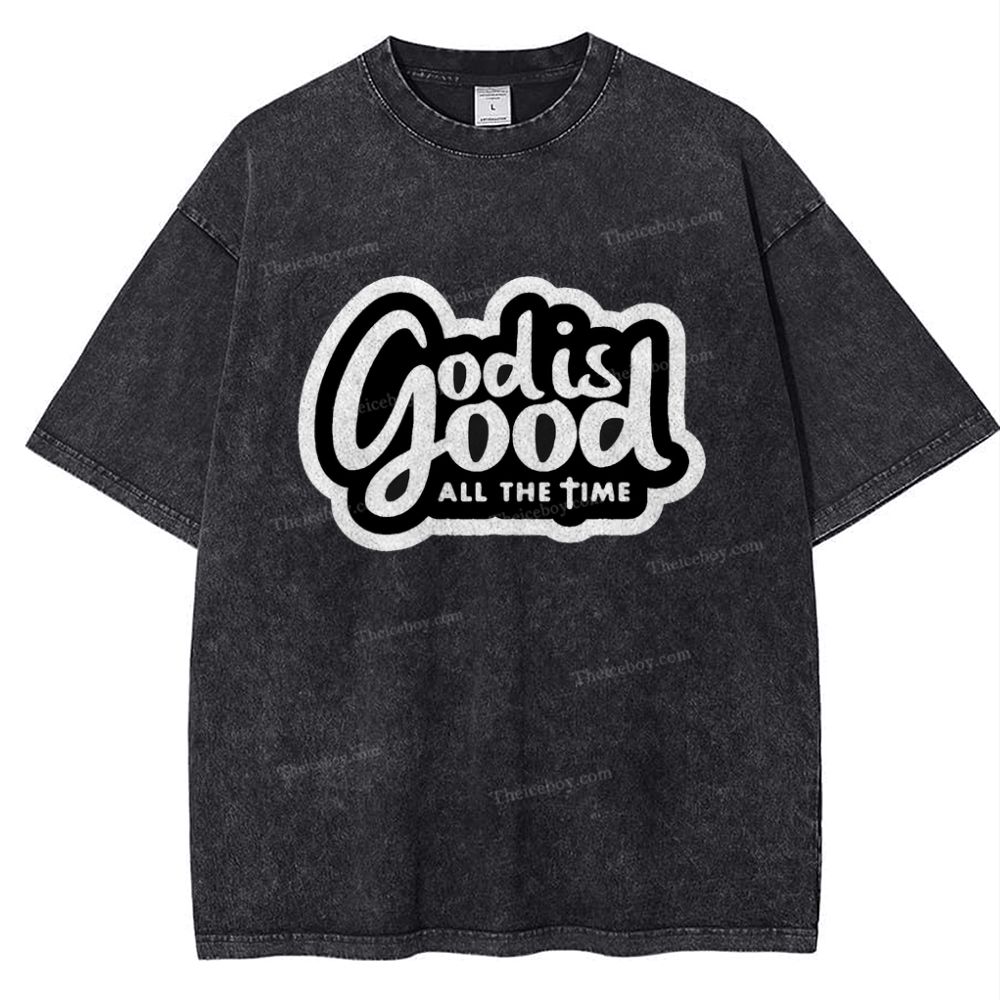 God Is Good All the Time Snowflake Vintage Washed T-Shirt
