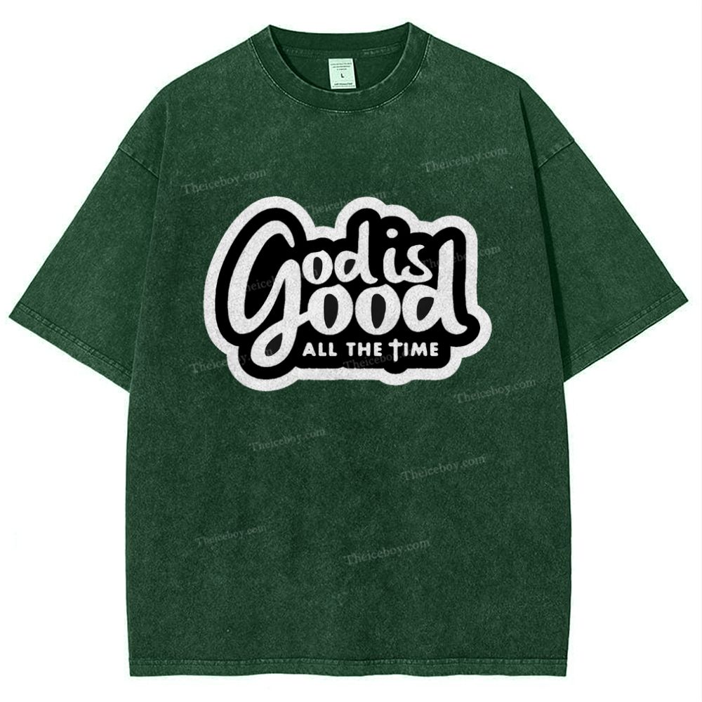 God Is Good All the Time Snowflake Vintage Washed T-Shirt