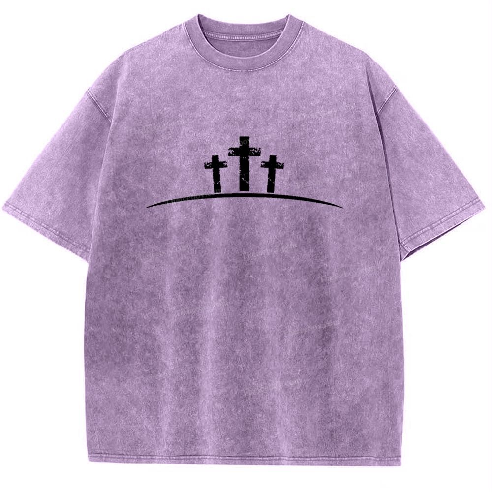 Jesus Cross Snowflake Vintage Washed T-Shirt