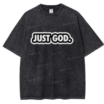 Just God Snowflake Vintage Washed T-Shirt