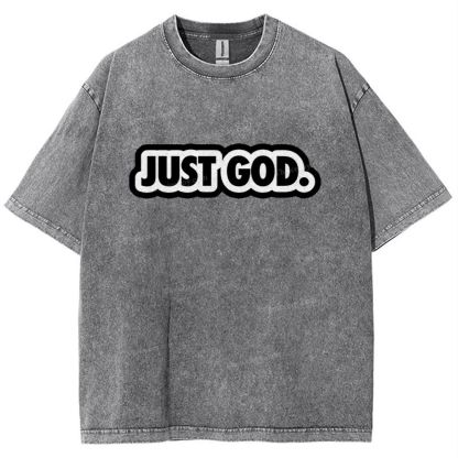Just God Snowflake Vintage Washed T-Shirt