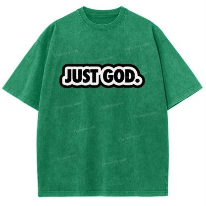 Just God Snowflake Vintage Washed T-Shirt