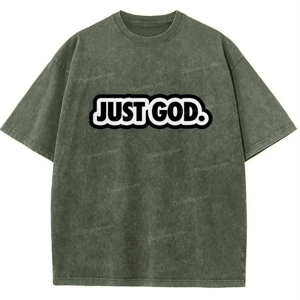 Just God Snowflake Vintage Washed T-Shirt