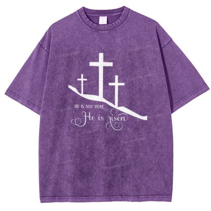 He Is Not Here He Is Risen Snowflake Vintage Washed T-Shirt