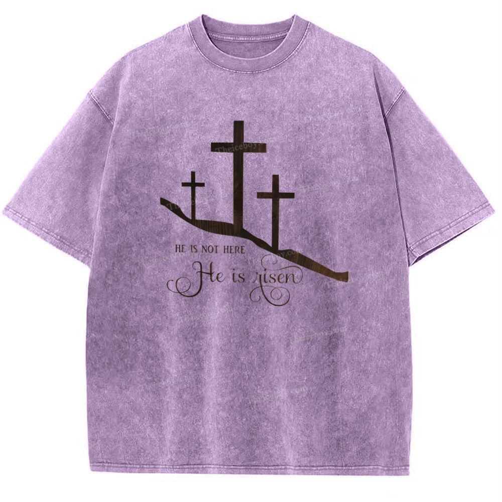 He Is Not Here He Is Risen Snowflake Vintage Washed T-Shirt