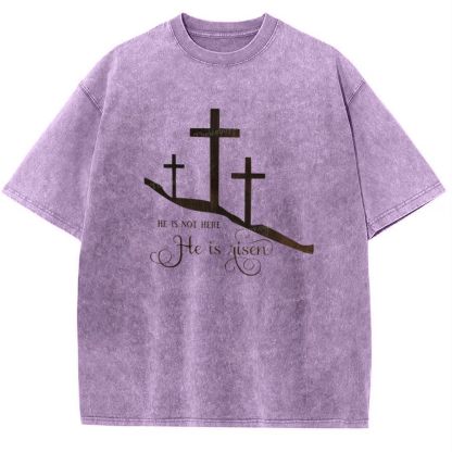 He Is Not Here He Is Risen Snowflake Vintage Washed T-Shirt
