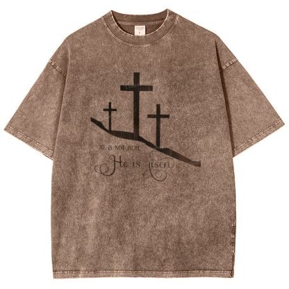 He Is Not Here He Is Risen Snowflake Vintage Washed T-Shirt